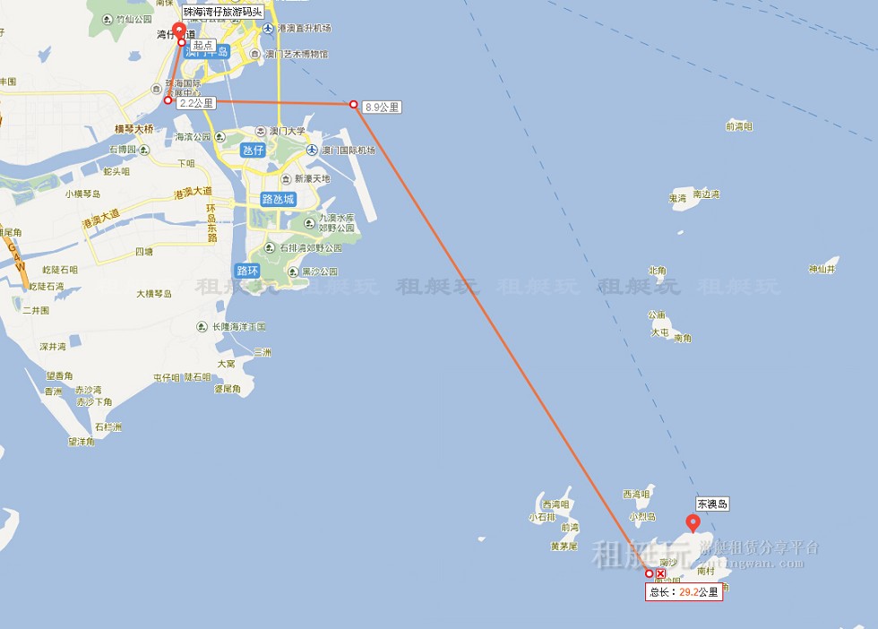 珠海灣仔旅游碼頭→東澳島→珠海灣仔旅游碼頭 珠海灣仔旅游碼頭→東澳島→珠海灣仔旅游碼頭